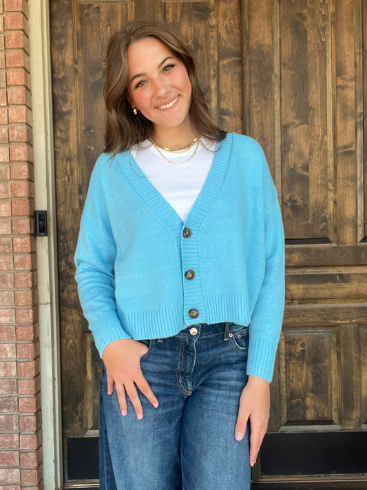 Blue cardigan - M