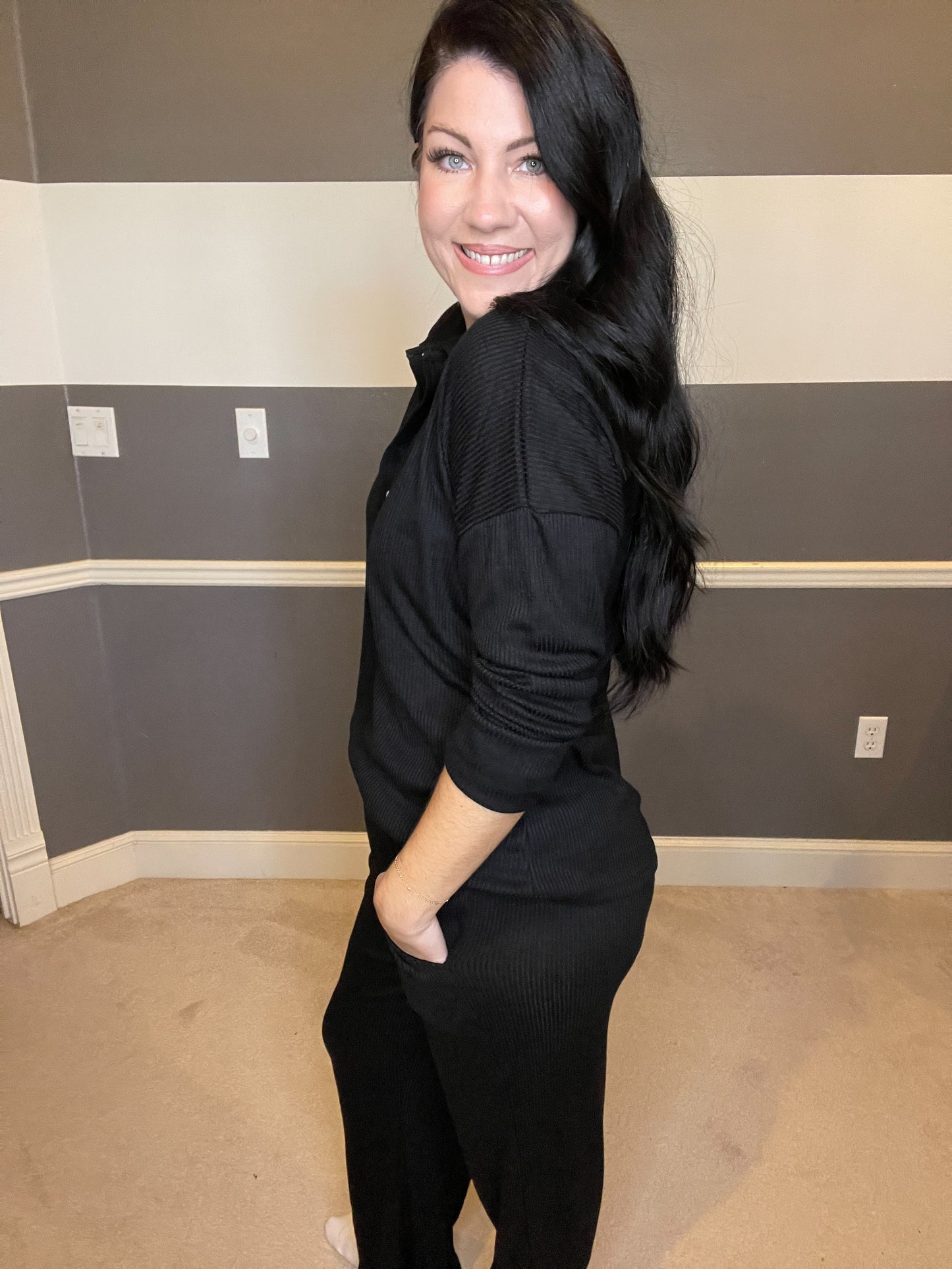 Ribbed Knit Stretch lounge set