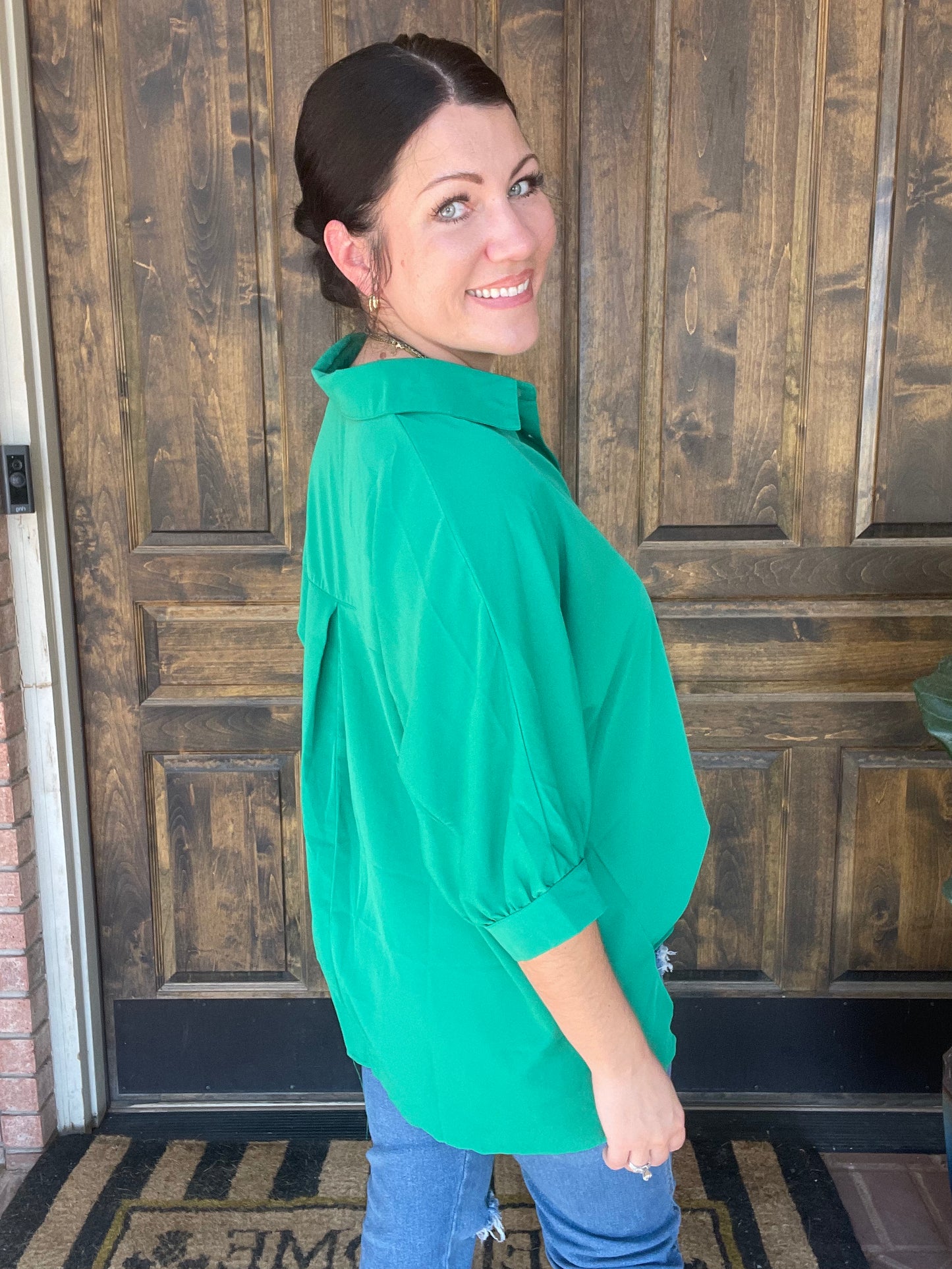Button down oversized blouse