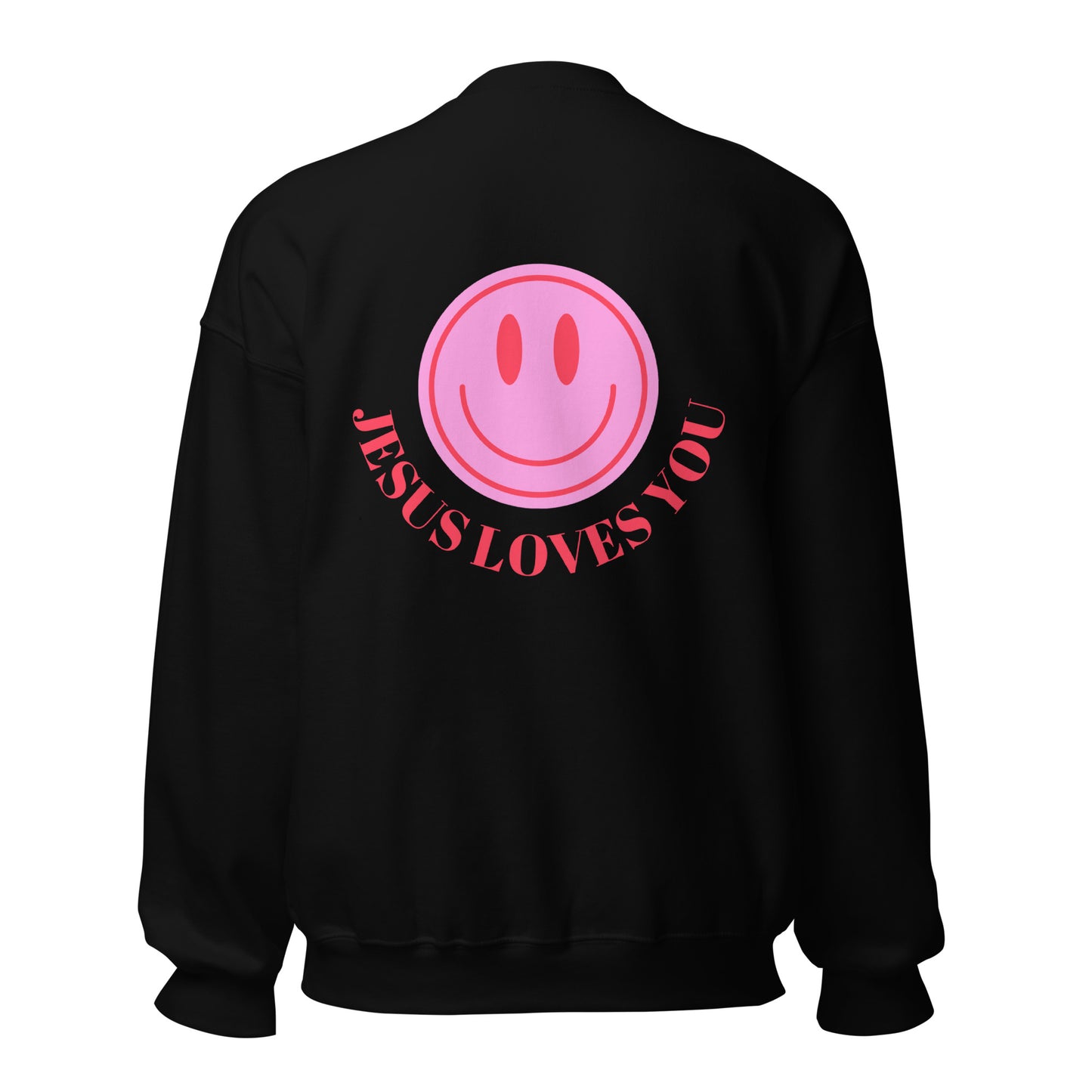 Jesus loves you colorful sweatshirt (back design)