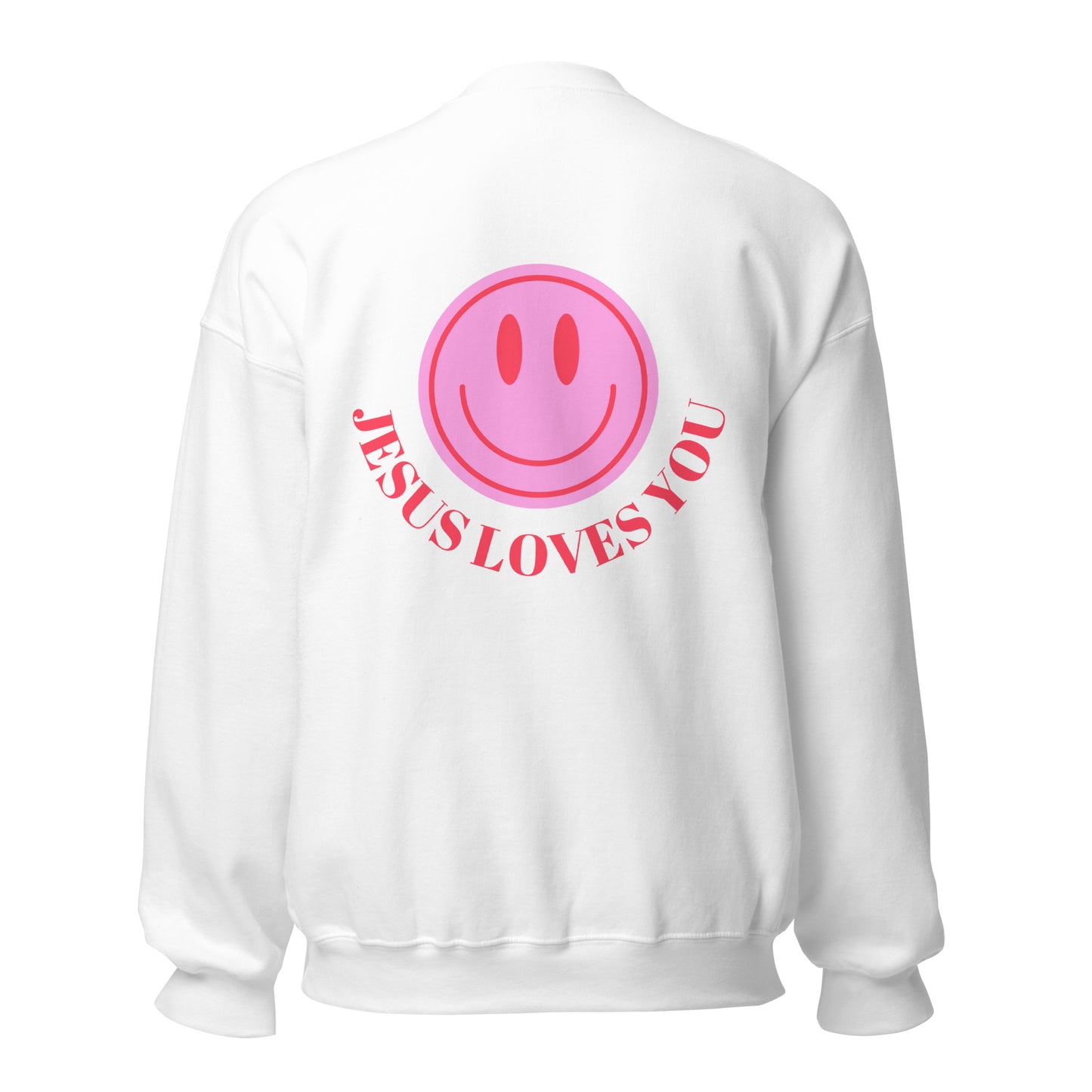 Jesus loves you colorful sweatshirt (back design)