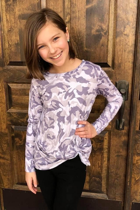 Camo twist bottom top