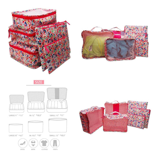 Six piece packing cube organizers