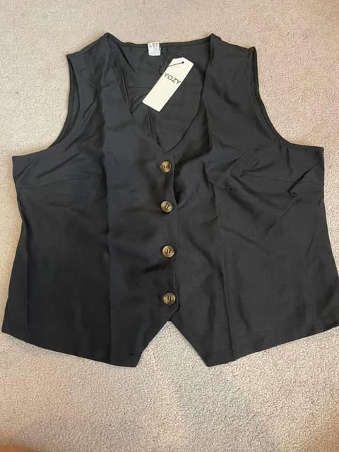 Large Black Vest- NEW