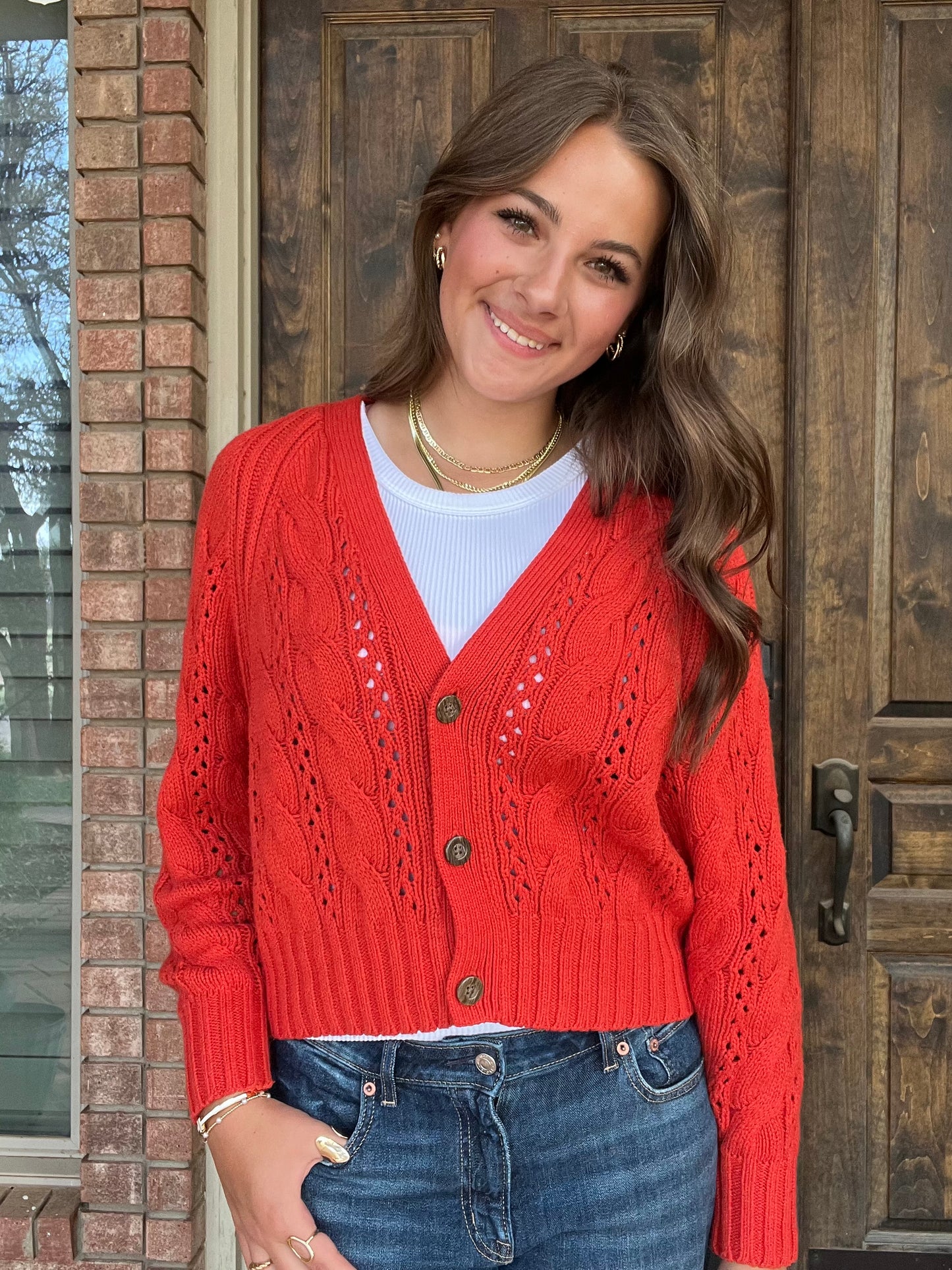 Orange cardigan - S