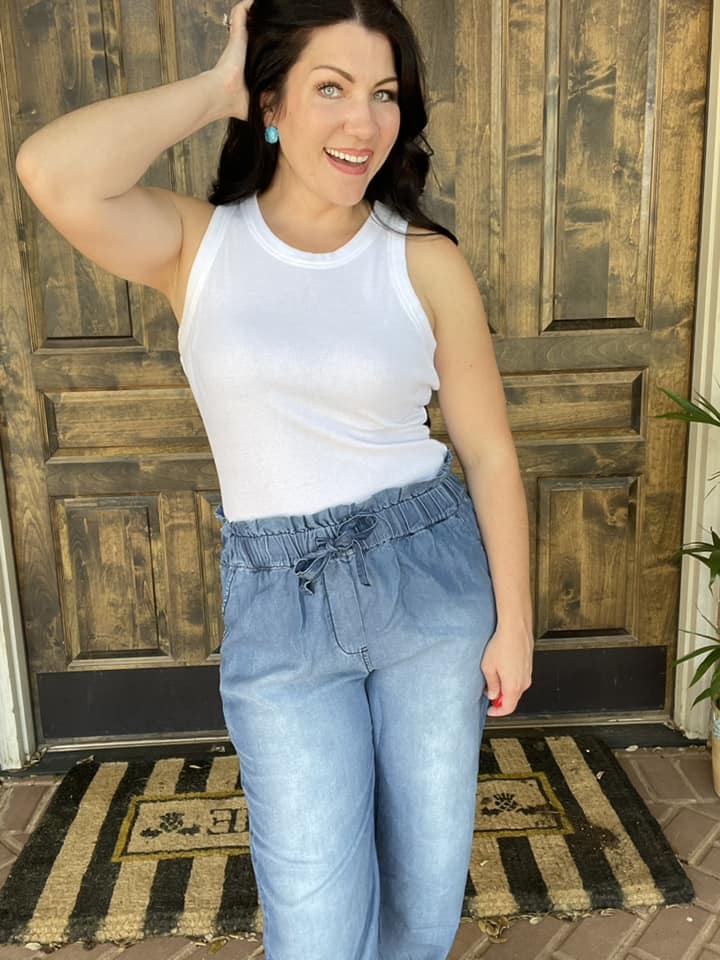 Every day white ribbed tank