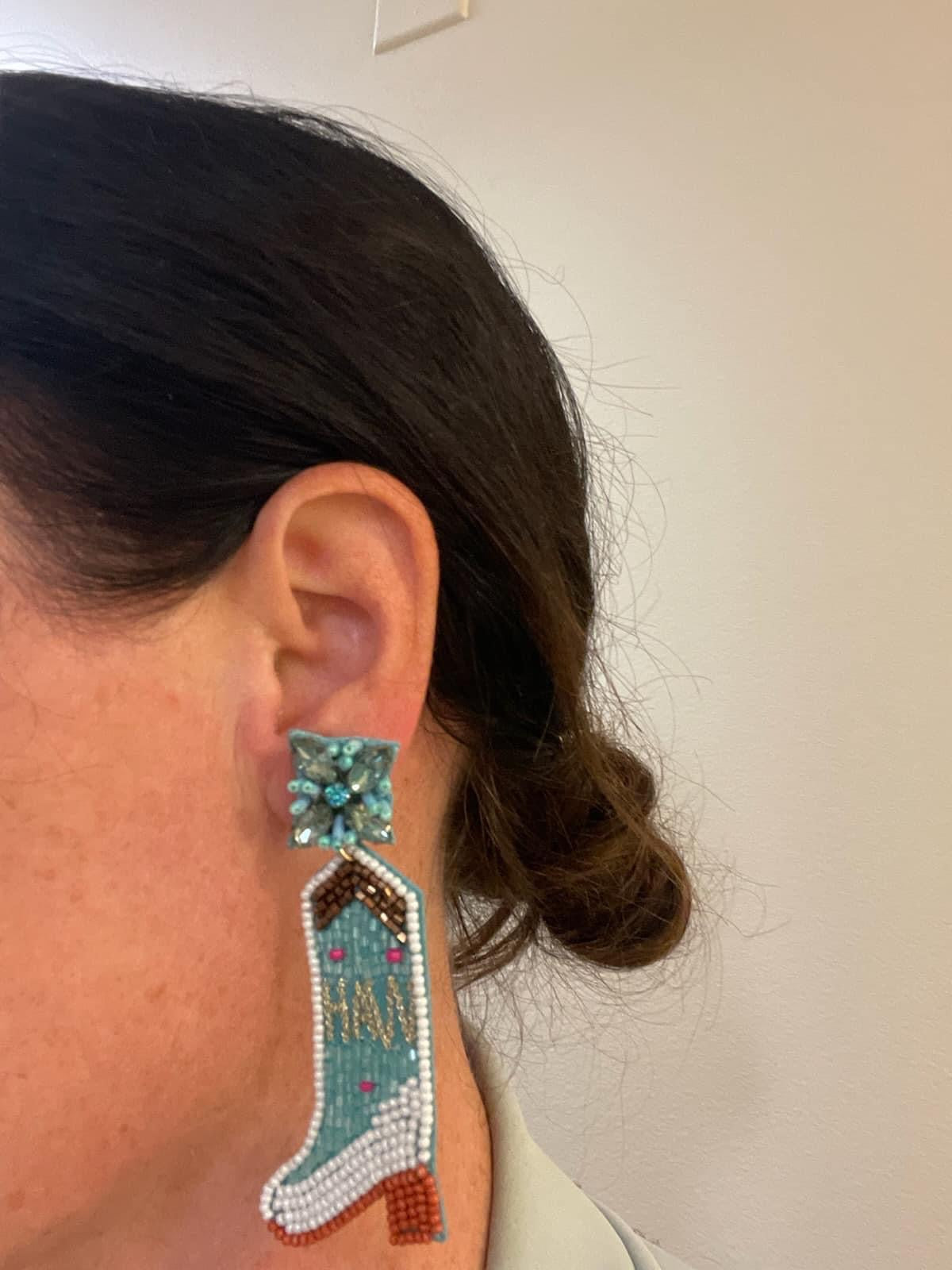 Beaded Yee-haw earrings