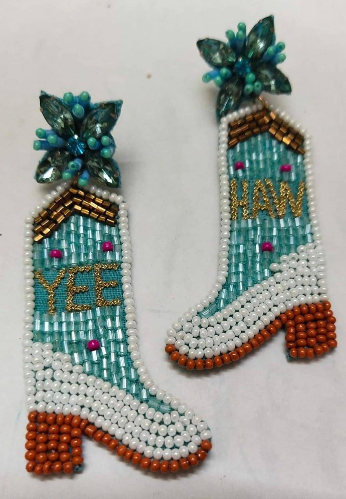 Beaded Yee-haw earrings